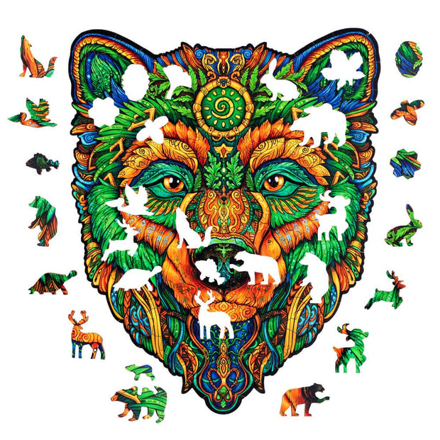 Wise Bear Jigsaw Puzzle | Woodlika Magic Animals: Cardboard Box