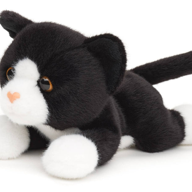 Cat (black and white), lying - 20 cm