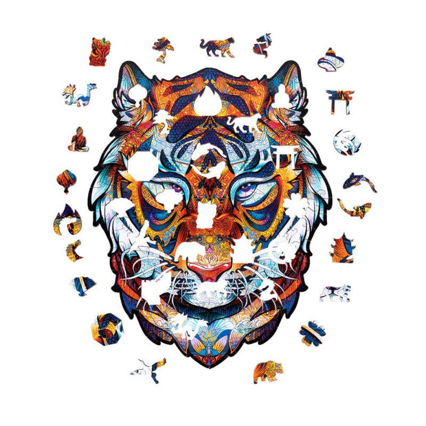 Powerful Tiger Jigsaw Puzzle | Woodlika Magic Animals: Cardboard Box