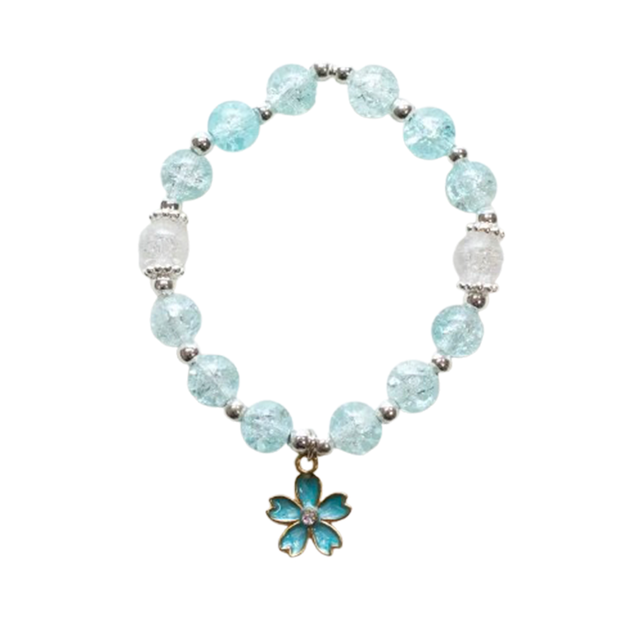 Children's Sparkly Beaded Bracelet - Blue Peony
