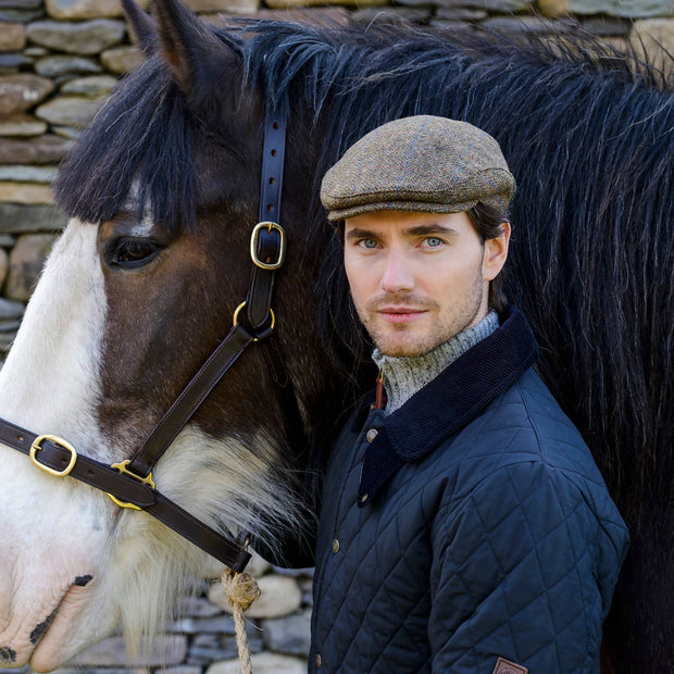 Men's 100% Tweed Trinity Cap 92: Warm earthy brown
