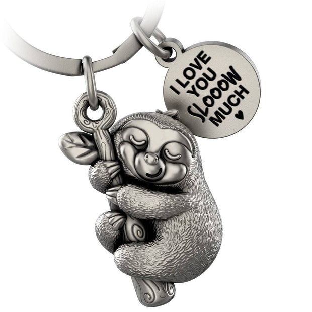 “I love you slooow much” sloth keychain “Dreamy” with engraving - lovely lucky charm