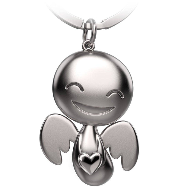 “Happy” with heart - guardian angel keychain - sweet angel lucky charm with heart