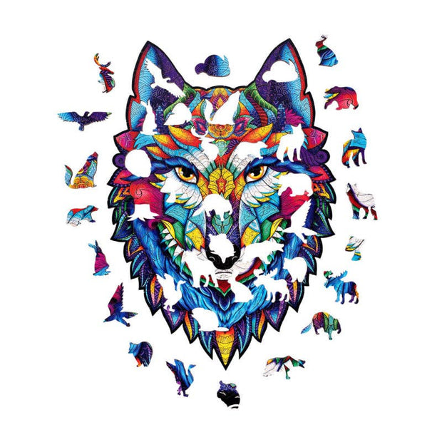 Majestic Wolf Jigsaw Puzzle | Woodlika Magic Animals: Cardboard Box