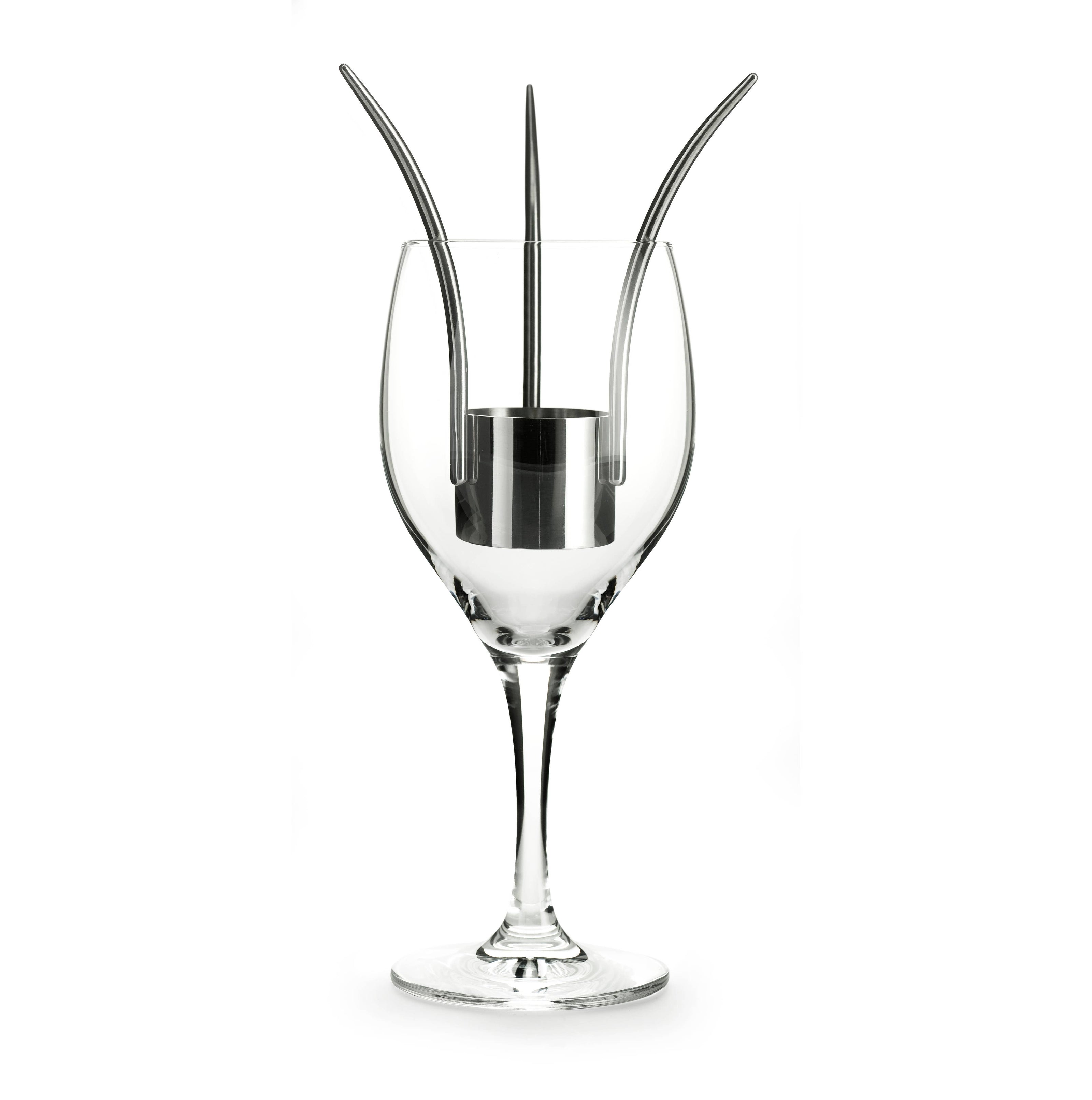 Up-Side-Down Candleholder: Polished stainless steel / 14x12 cm