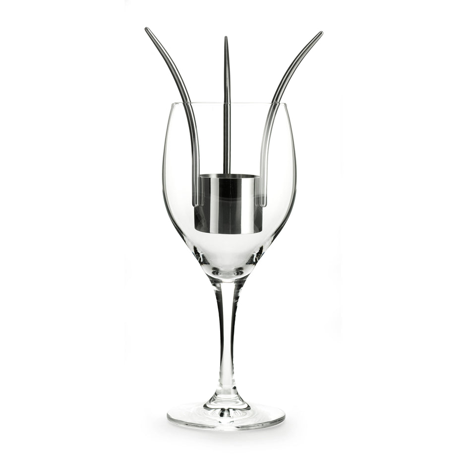Up-Side-Down Candleholder: Polished stainless steel / 14x12 cm
