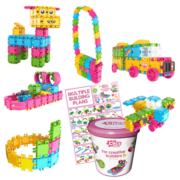 Clics Bucket 8 in 1 - Glitter - made from recycled material