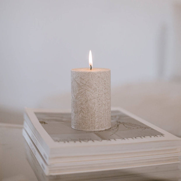 Olive block candle 70x100 grey or green