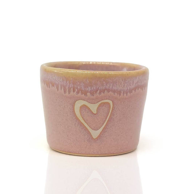 Stoneware Egg Cup "Heart" pink