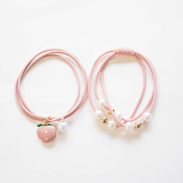 Hair elastics - Peach & Cream