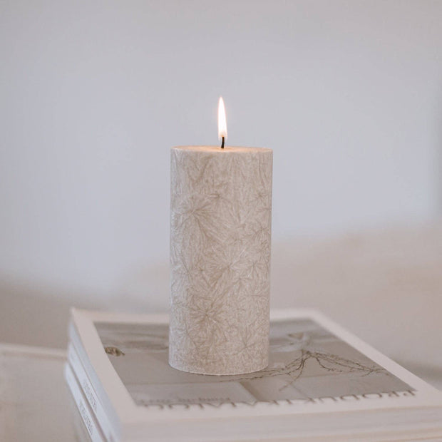 Olive block candle 70x150 grey or green