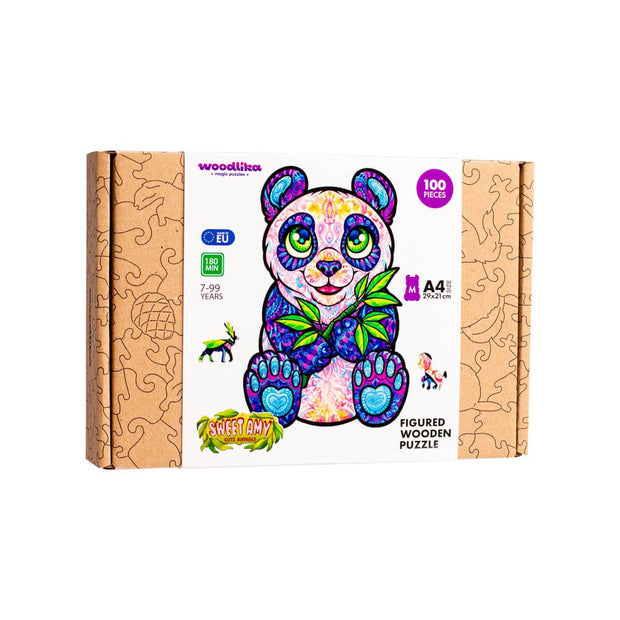 Sweet Amy Panda Jigsaw Puzzle | Woodlika Creative Kids: Cardboard Box