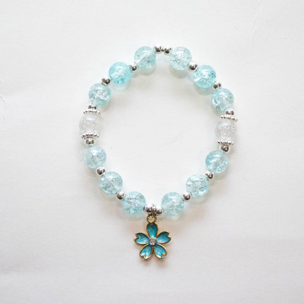 Children's Sparkly Beaded Bracelet - Blue Peony