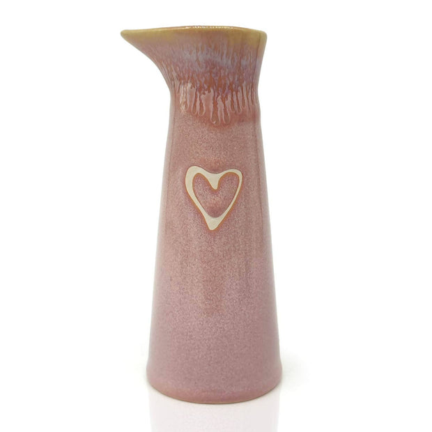Stoneware milk jug "Heart" pink