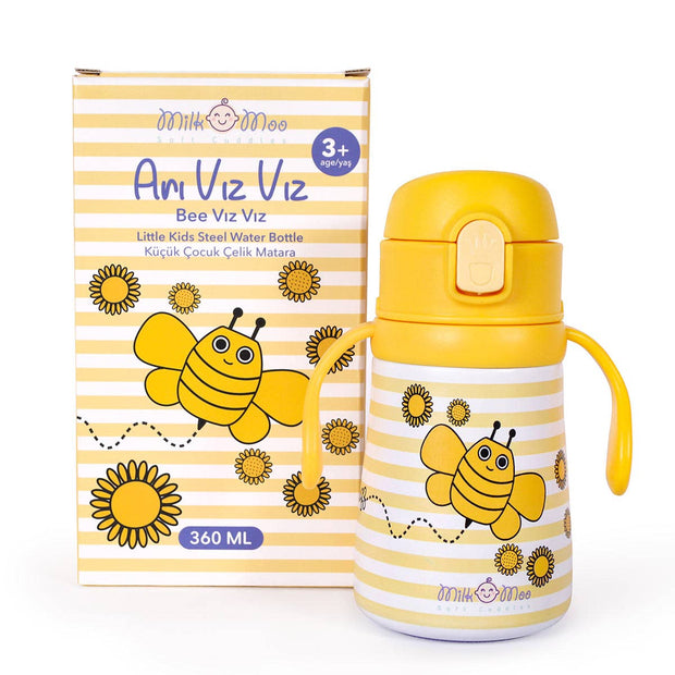 Milk&Moo Steel Kids Water Bottle Arı Vız Vız 360 ml: Multi-Colored