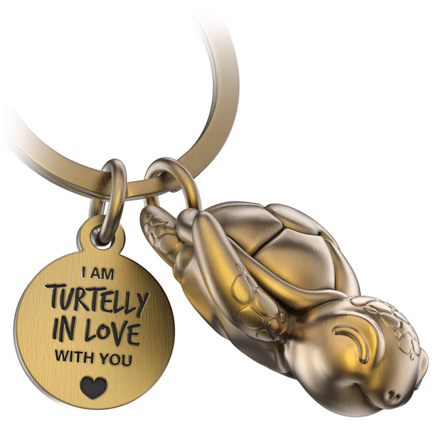 “Turtelly in Love” turtle keychain “Snappy” with engraving - lovely lucky charm companion: