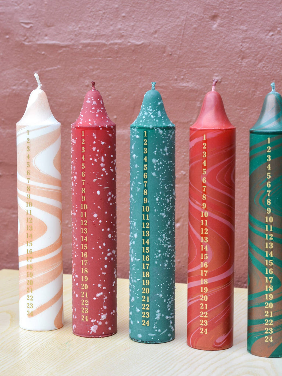 Advent Candle, Christmas Calendar, Mix Of Red, Green Colours