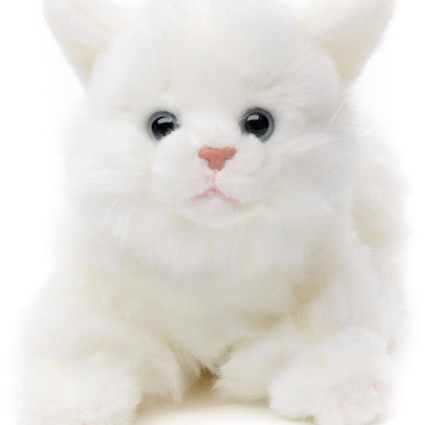 Cat lying down (white) - 20 cm (length) - cuddly/plush toy