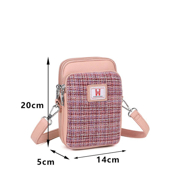 Strathurie Tweed Crossbody Mobile Phone Bag Heather