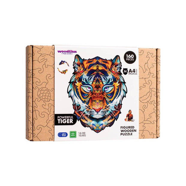 Powerful Tiger Jigsaw Puzzle | Woodlika Magic Animals: Cardboard Box