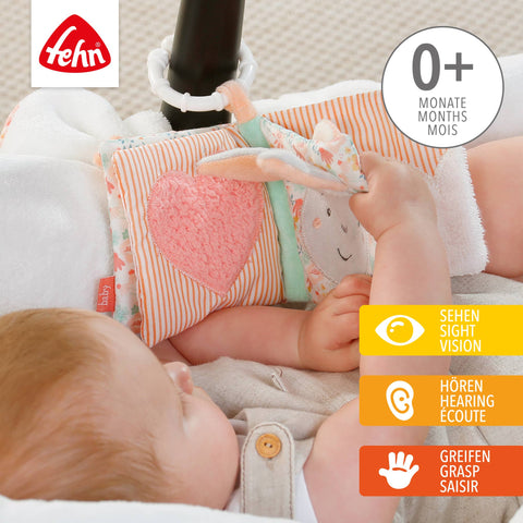 Swan Lake fabric book - touch book with animal motifs