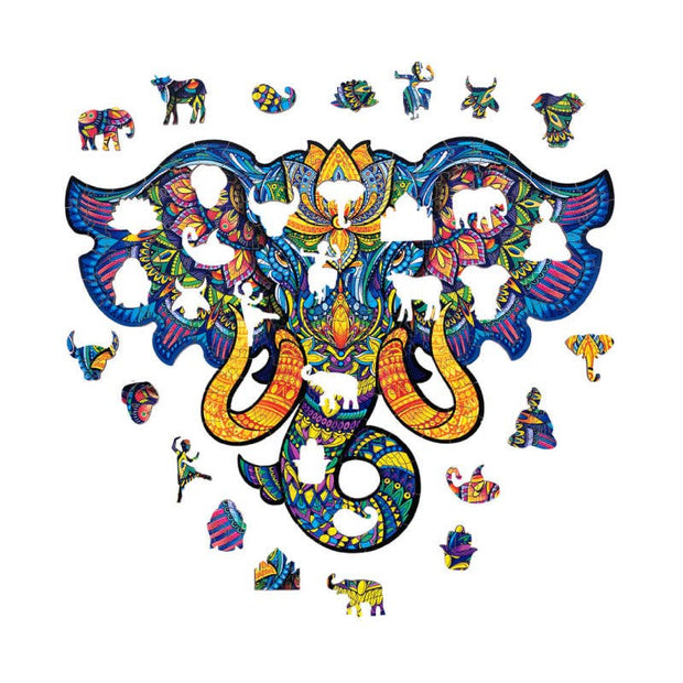 Sacred Elephant Jigsaw Puzzle | Woodlika Magic Animals: Cardboard Box