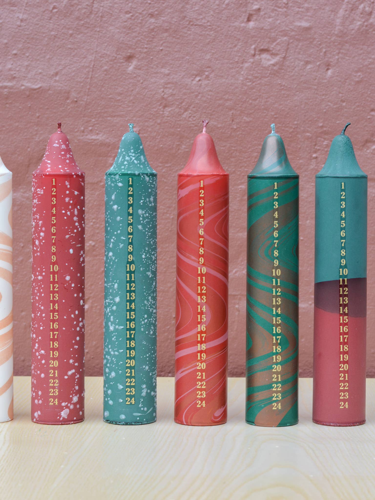 Advent Candle, Christmas Calendar, Mix Of Red, Green Colours