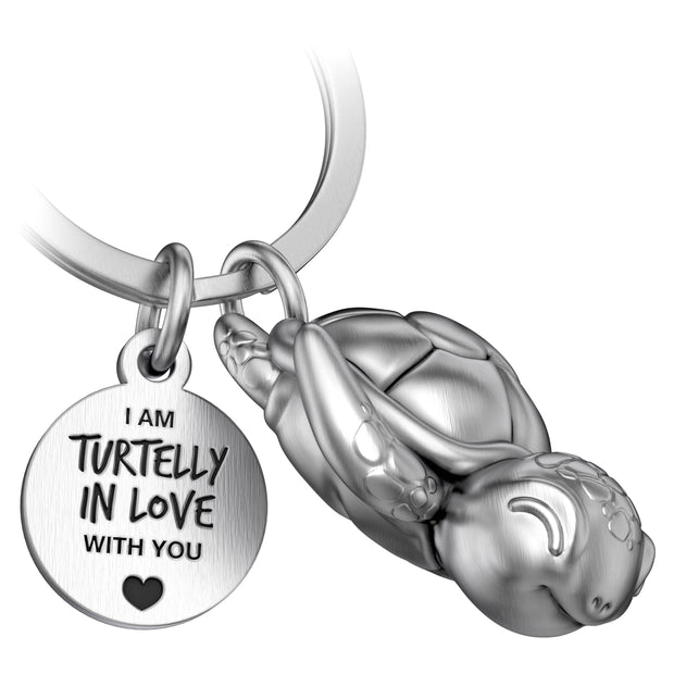 “Turtelly in Love” turtle keychain “Snappy” with engraving - lovely lucky charm companion: