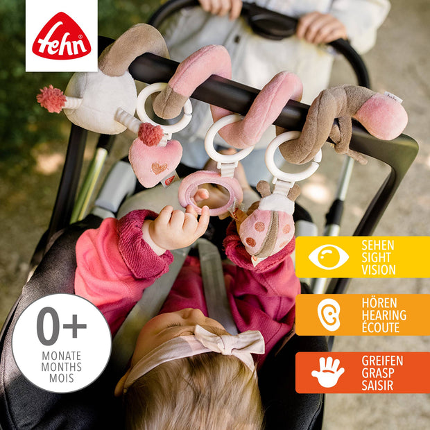 Activity spiral bee - fabric spiral with pendants