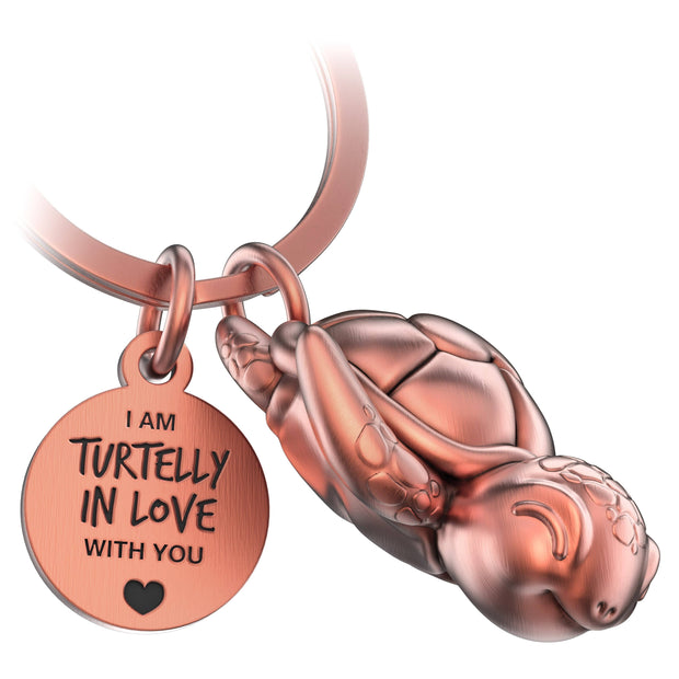 “Turtelly in Love” turtle keychain “Snappy” with engraving - lovely lucky charm companion: