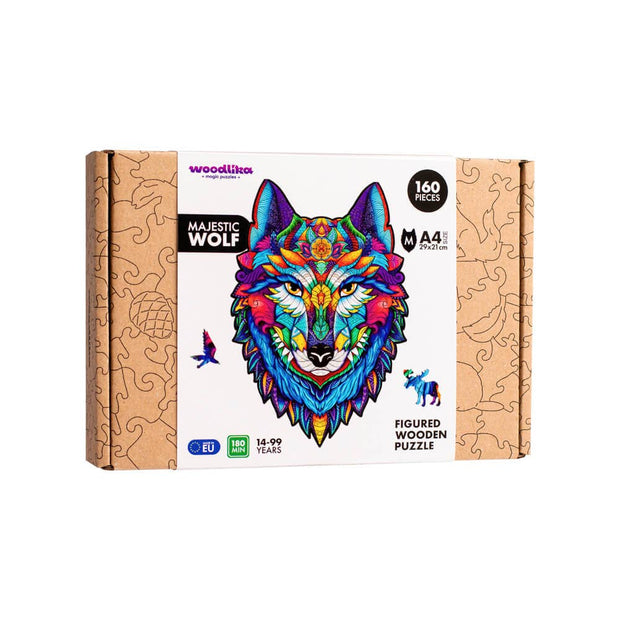 Majestic Wolf Jigsaw Puzzle | Woodlika Magic Animals: Cardboard Box