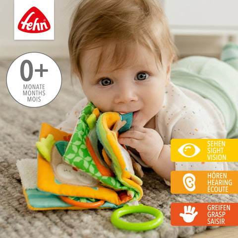 Fox fabric book - touch book with animal motifs