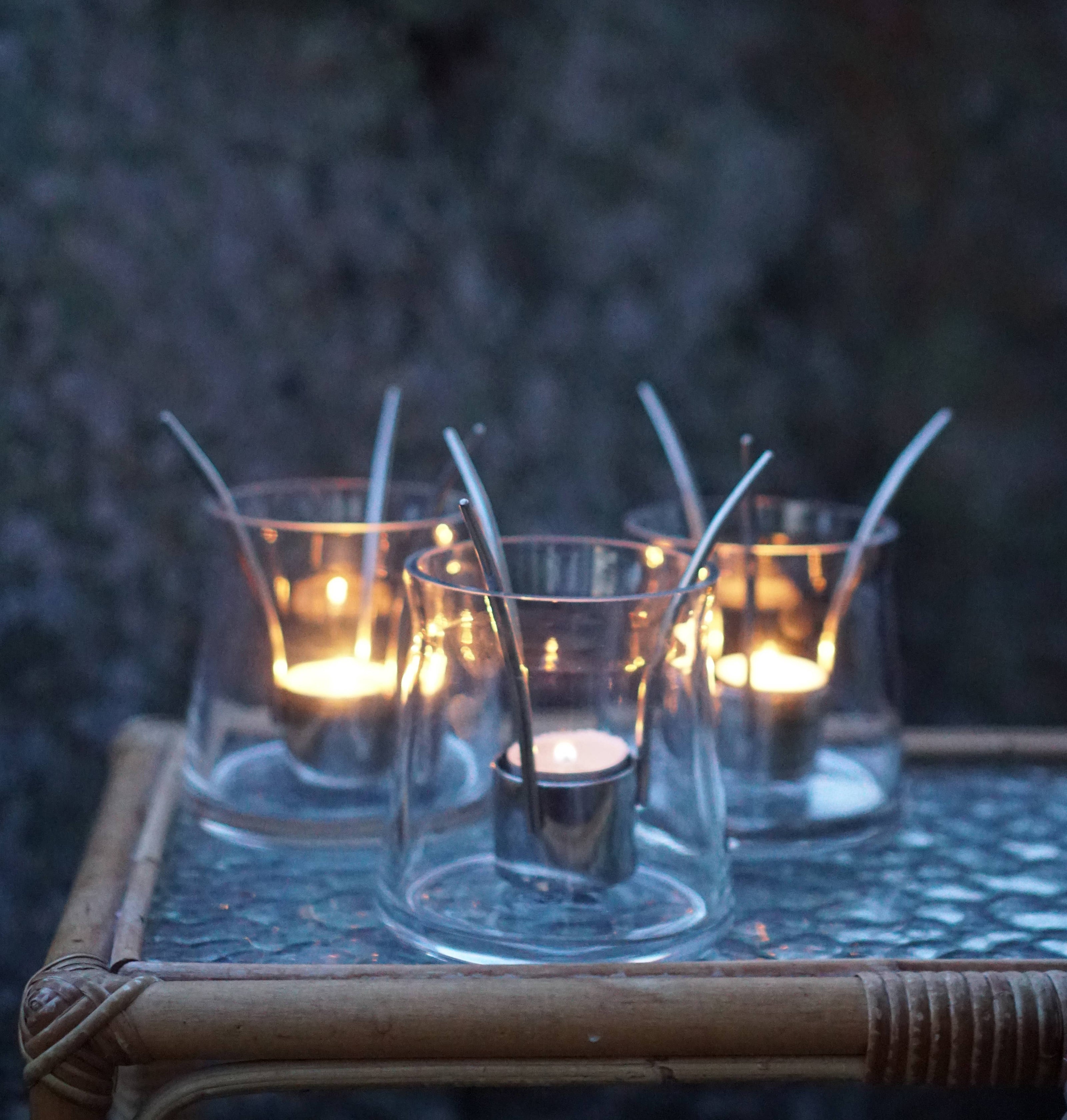 Up-Side-Down Candleholder: Polished stainless steel / 14x12 cm