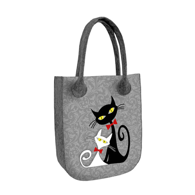Felt bag with cat design