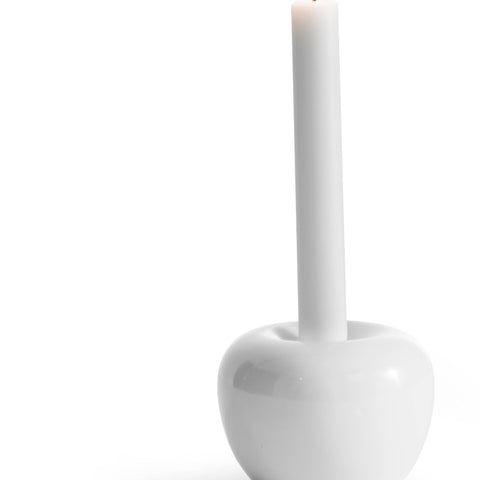 Candleholder modern Apple: Shiny White / 10x7.5  cm