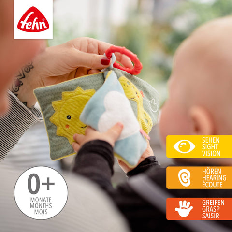 Happy Dino fabric book - touch book with animal motifs