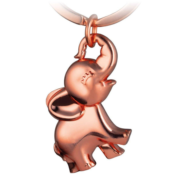 “Jumbo” elephant keychain - cute baby elephant pendant - lucky charm and gift for elephant lovers: Rose gold