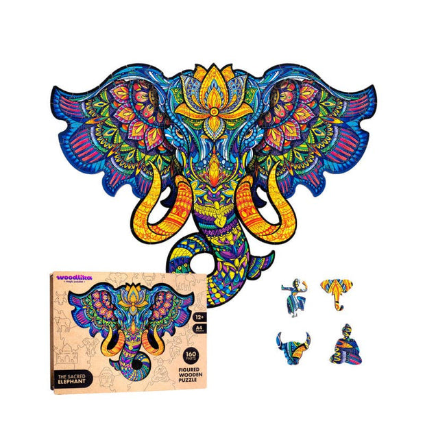 Sacred Elephant Jigsaw Puzzle | Woodlika Magic Animals: Cardboard Box