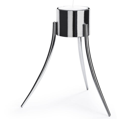 Up-Side-Down Candleholder: Polished stainless steel / 14x12 cm