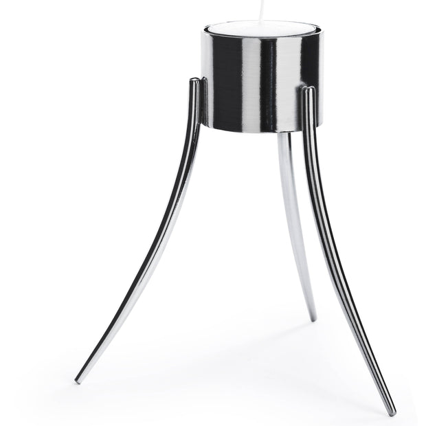 Up-Side-Down Candleholder: Polished stainless steel / 14x12 cm