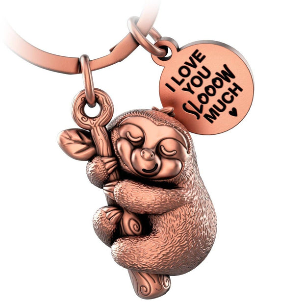 “I love you slooow much” sloth keychain “Dreamy” with engraving - lovely lucky charm
