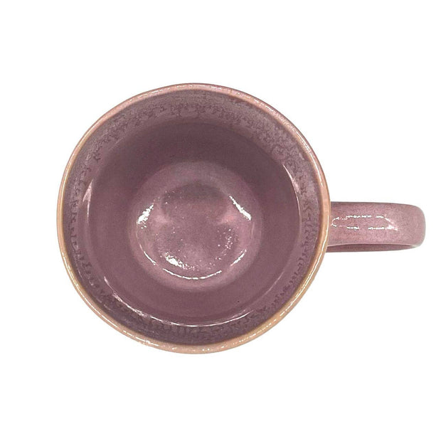 Stoneware mug with handle "Heart" pink